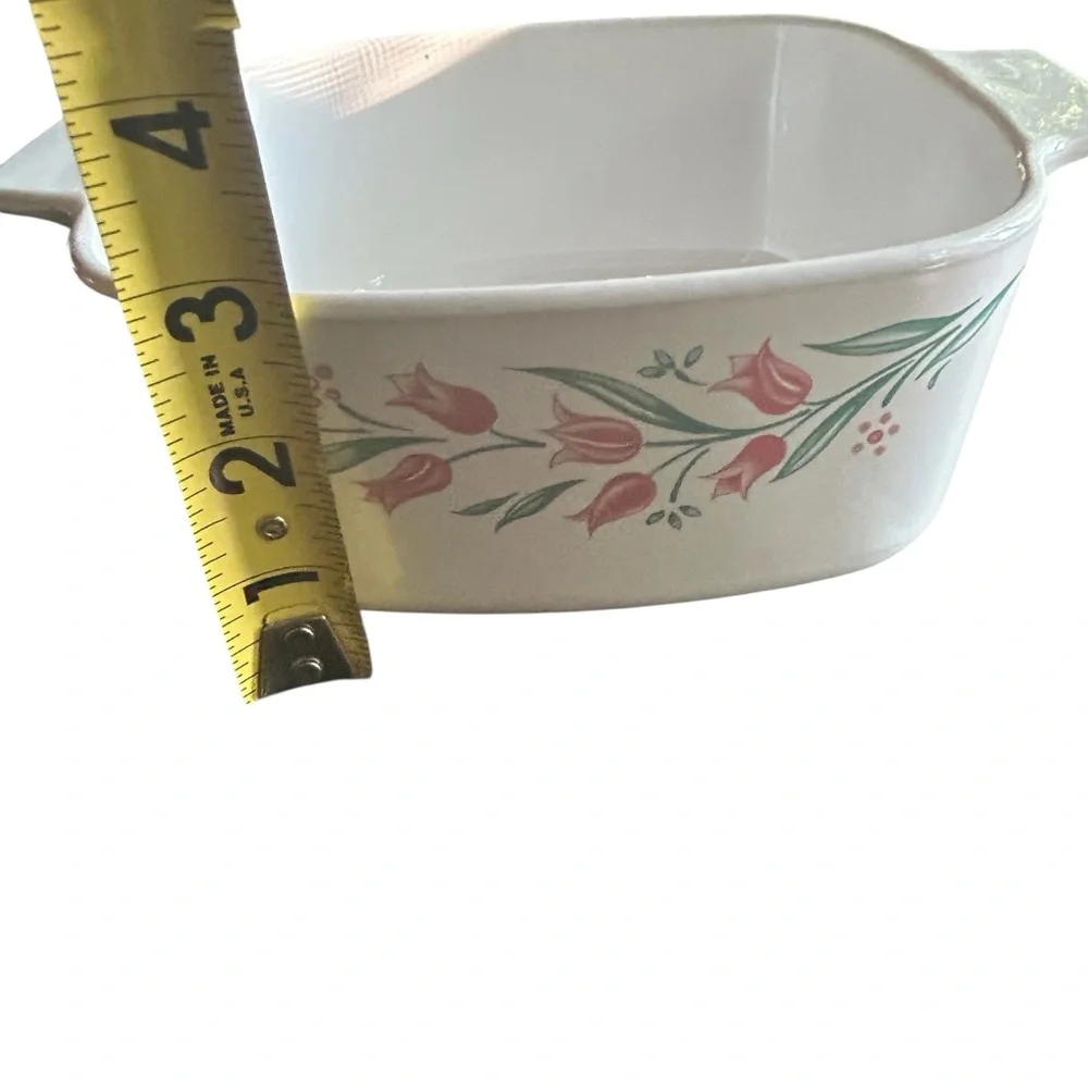 Vintage Corning Ware USA A-1‎ 1/2-B Casserole Dish 1.5L Rosemarie Pink Tulips